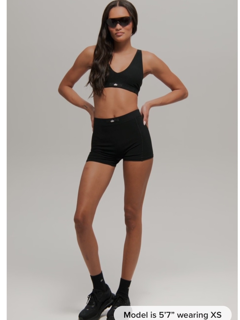 Alo Yoga Sincere Set Bralette and shorts set Black  soft lot large